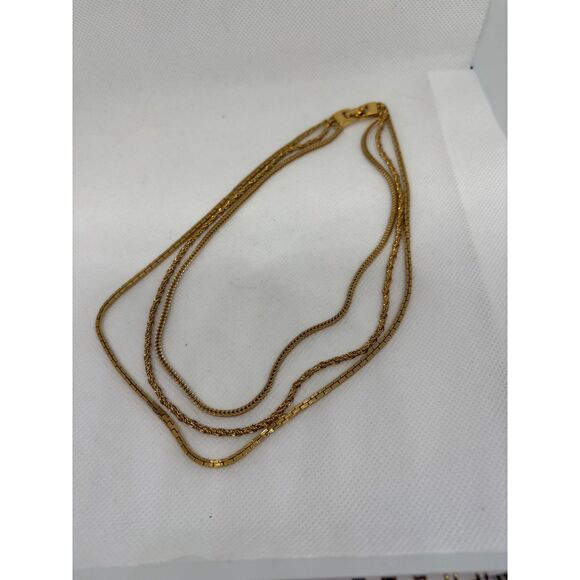Vintage Monet Gold Tone Multi Strand Necklace - Picture 3 of 4